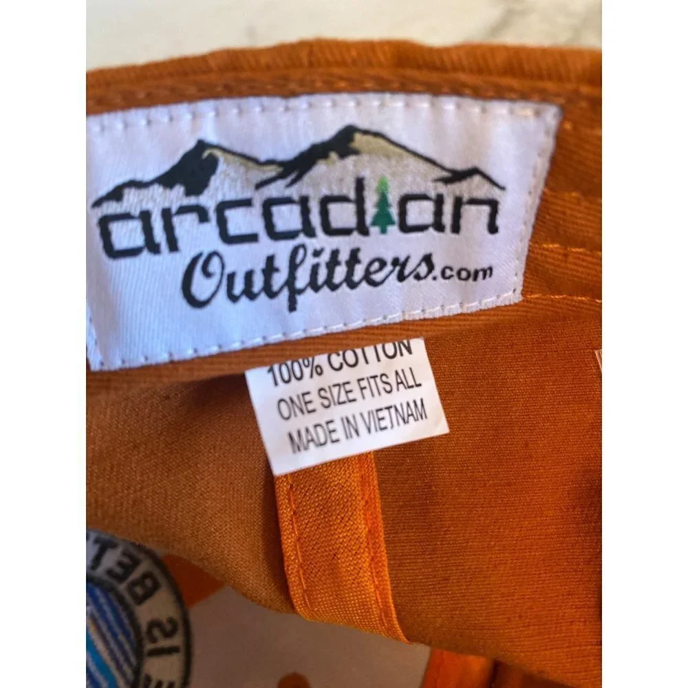 Life is Better in the Mountains Orange Distressed Hat Cap‎ Adjustable